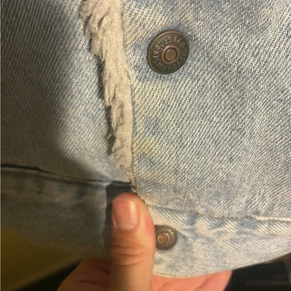 LEVI'S Vintage 1970's RAD Naturally Faded Denim Sherpa-Lined Jacket Size M - Picture 6 of 11